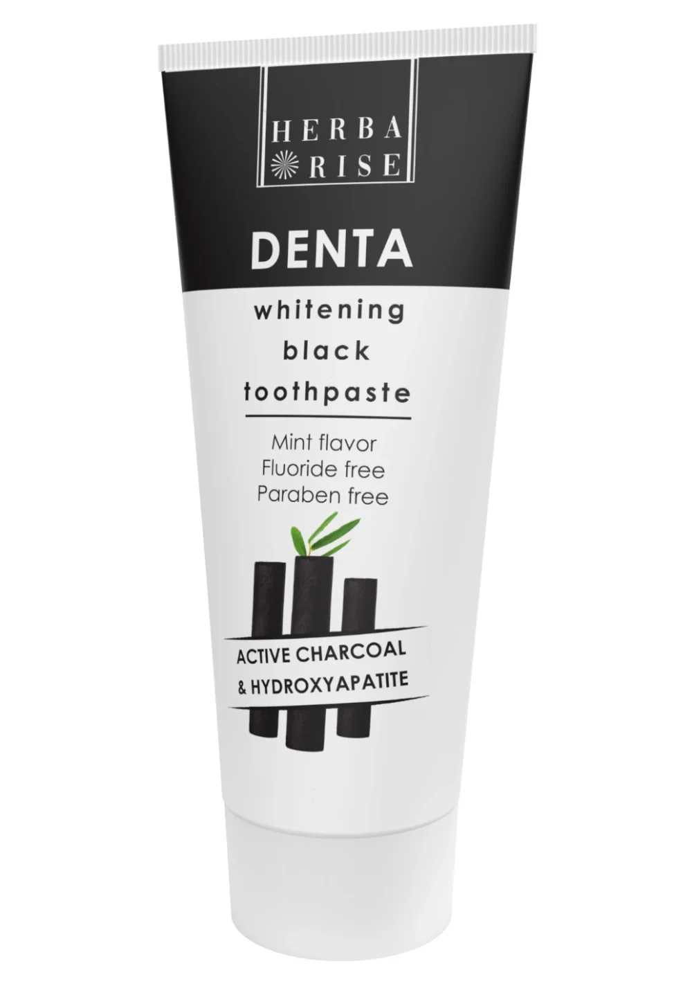 Избелваща паста за зъби с активен въглен и хидроксиапатит DENTA WHITENING BLACK