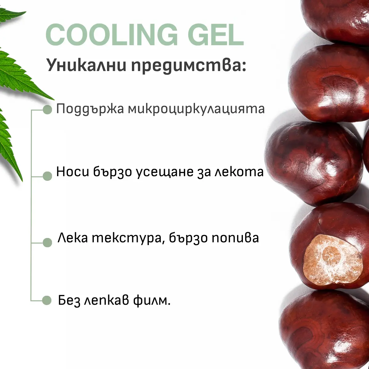 Cooling Gel – Натурален гел за разширени вени с конски кестен, арника и ментол