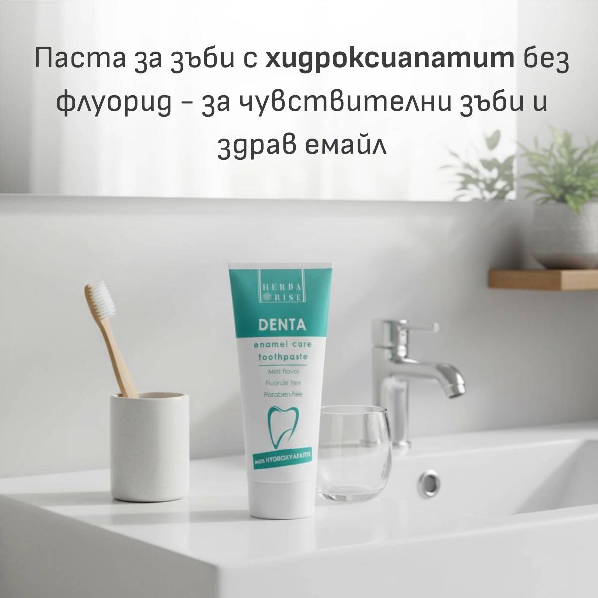 Паста за зъби с хидроксиапатит без флуорид Denta Enamel Care – За чувствителни зъби и здрав емайл