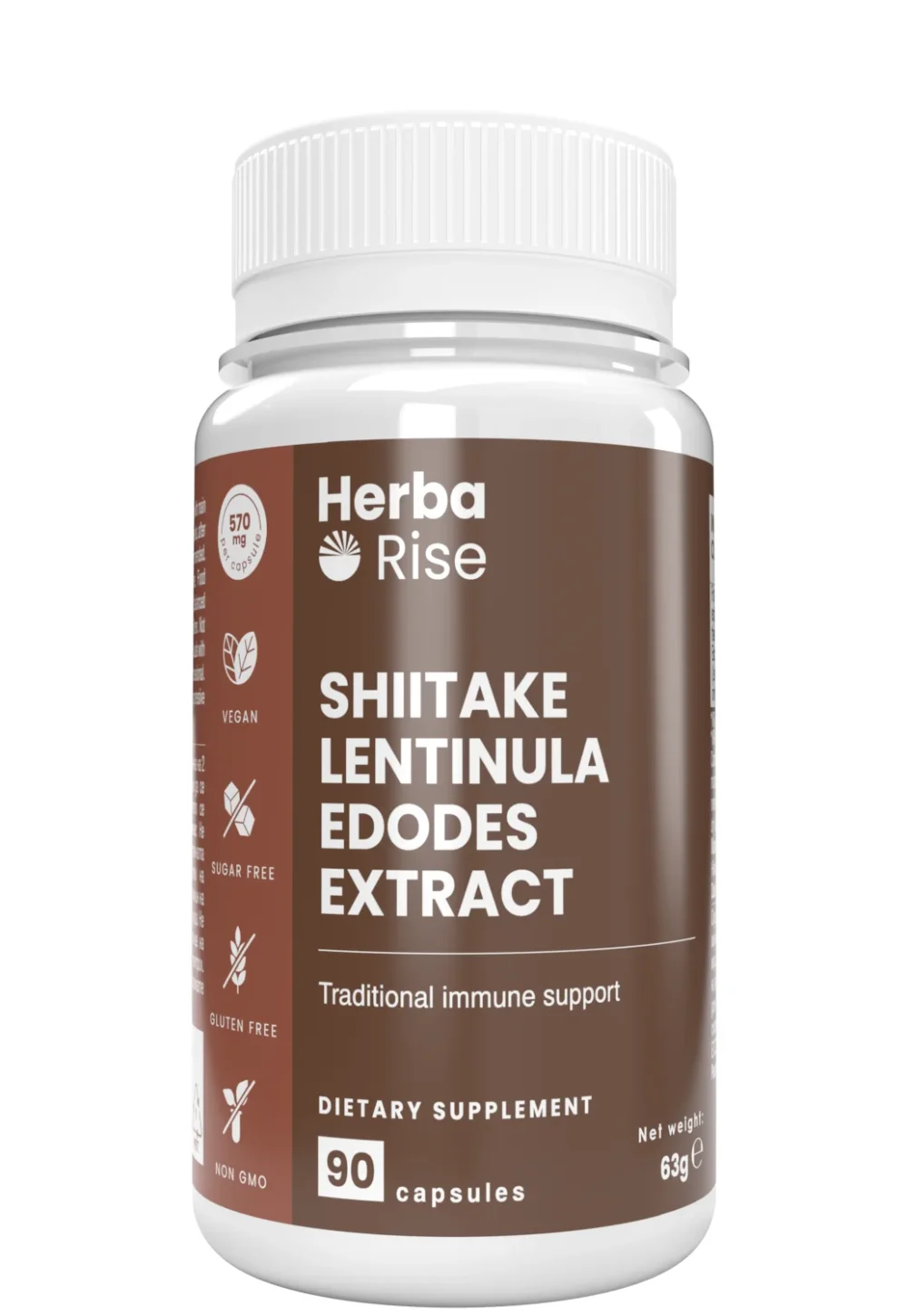 Шийтаке Екстракт / Shiitake Extract 570 мг, 90 капсули